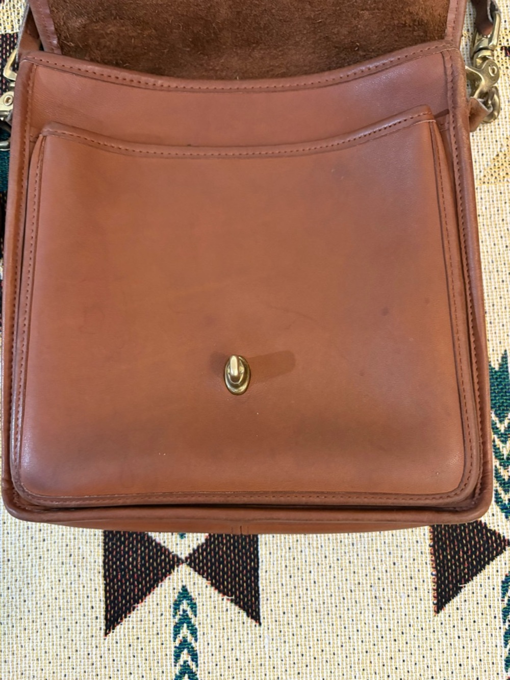Coach Vintage Tan Leather Station Bag 1980’s Brass Hardware 0406-328 - Picture 6 of 16
